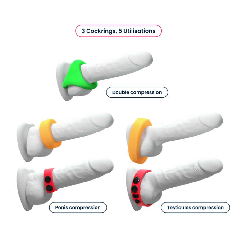 Kit Neon Ring - 3 Cockrings Liquid Silicone – Image 2
