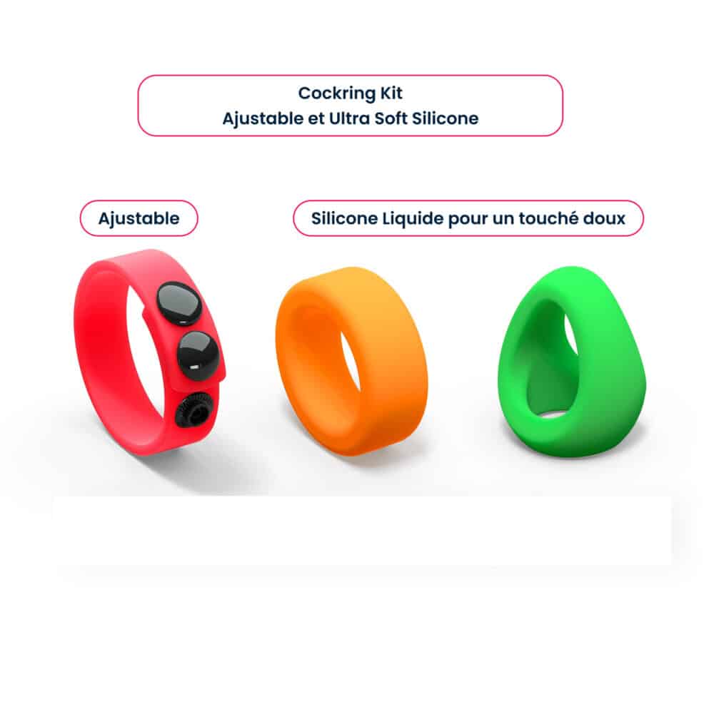 Kit Neon Ring - 3 Cockrings Liquid Silicone – Image 3